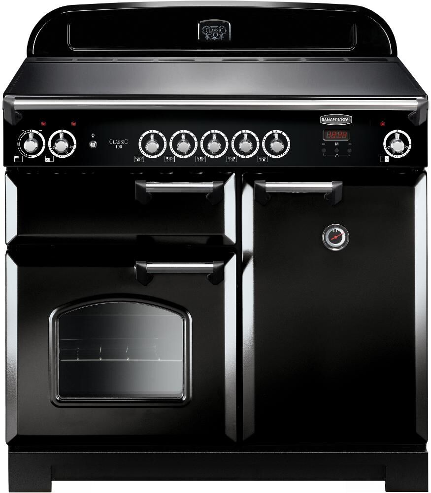 Rangemaster CLA100EIBL/C Classic Electric Induction 100cm Range Cooker Black Chrome