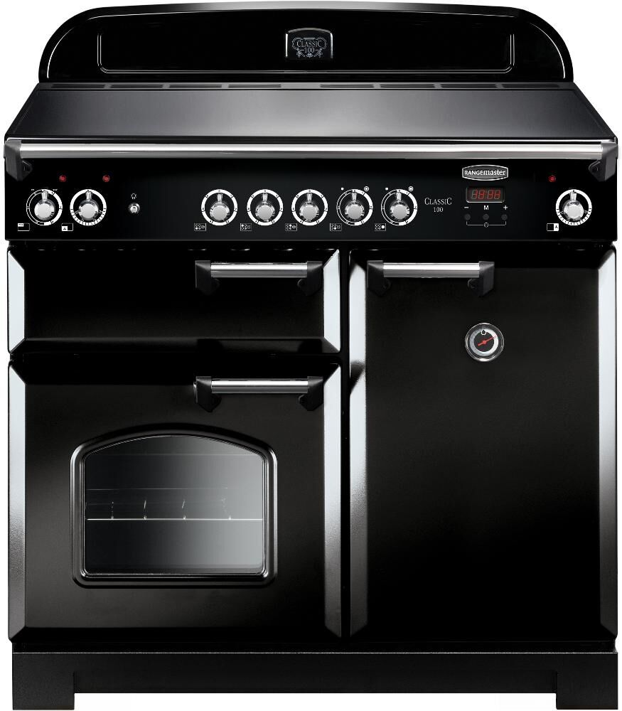 Rangemaster CLA100ECBL/C Classic Electric Ceramic 100cm Range Cooker Black Chrome