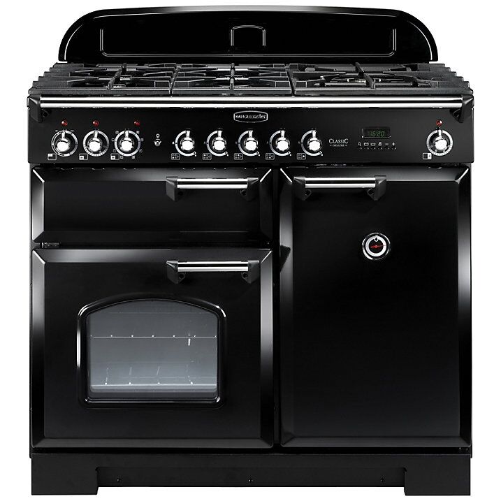 Rangemaster CDL100DFFBL/C Classic Deluxe 100cm Dual Fuel Range Cooker Black Chrome