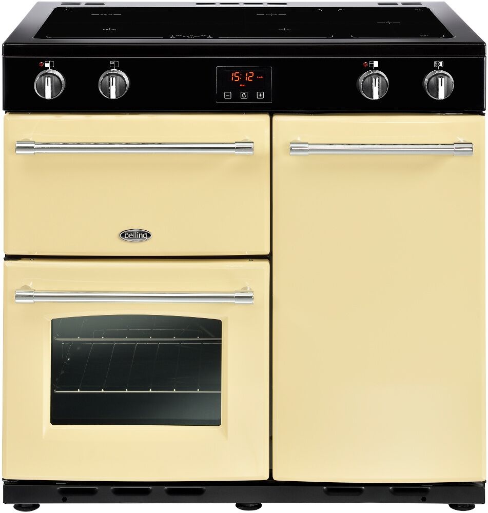 Belling Farmhouse FH90EICR 90cm Electric Induction Range Cooker - Cream