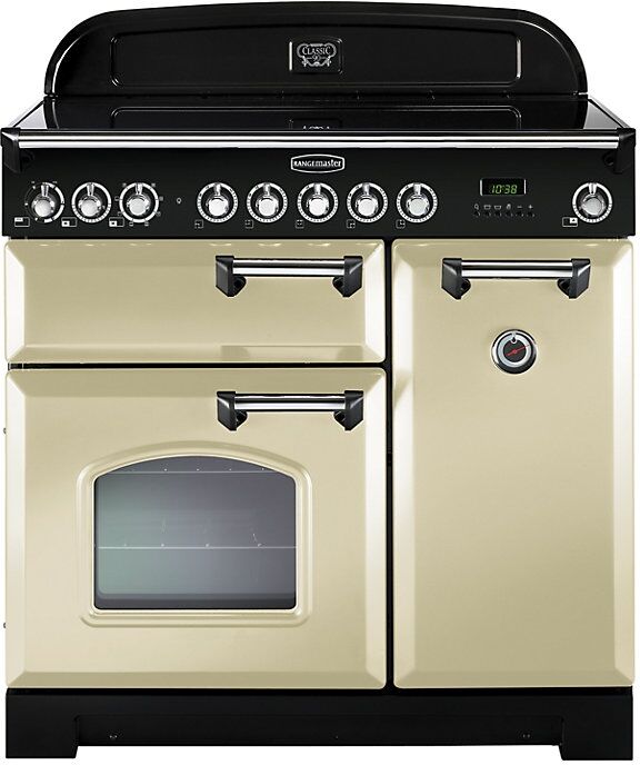 Rangemaster CDL90ECCR/C Classic Deluxe 90 Electric Range Cooker, Cream