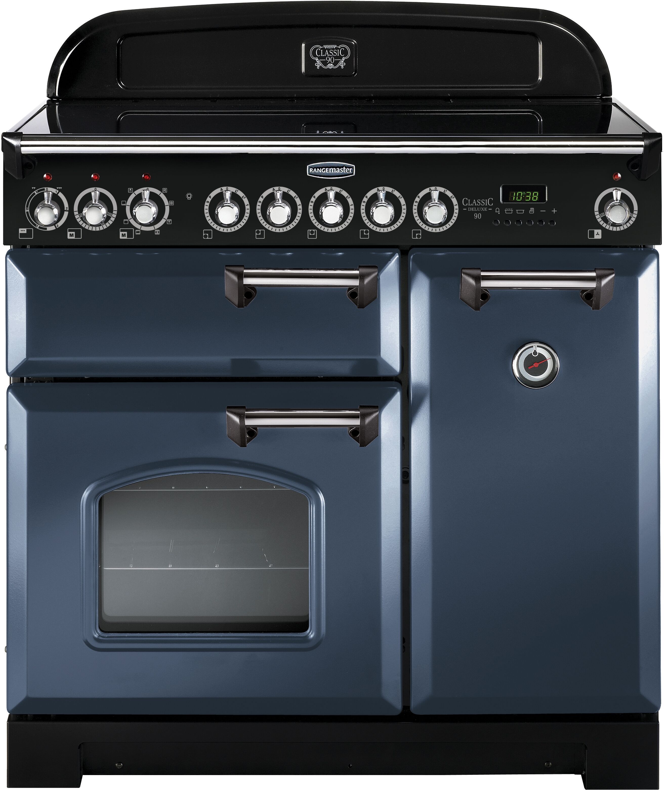 Rangemaster CDL90EISB/C Classic Deluxe 90cm Induction Range Cooker Stone Blue/Chrome