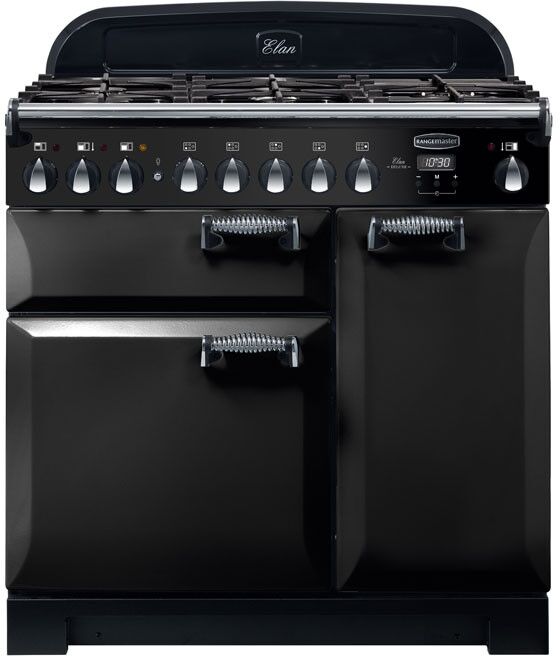 Rangemaster ELA90DFFBL ELAN Deluxe 90cm Dual Fuel Range Cooker Black