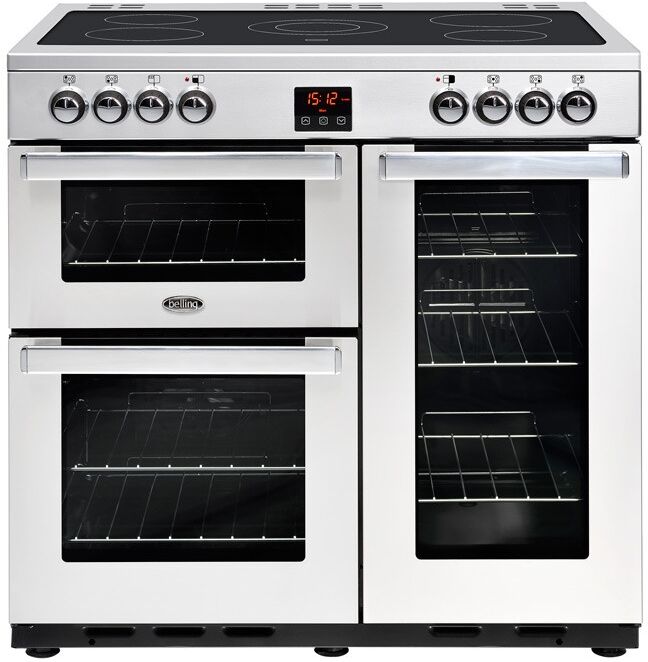 Belling Cookcentre 90EPROFSTA 90cm Electric Ceramic Range Cooker-Professional Stainless Steel