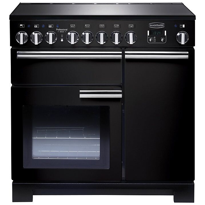 Rangemaster PDL90EIGB/C Professional Deluxe 90 Induction Hob Range Cooker, Gloss Black