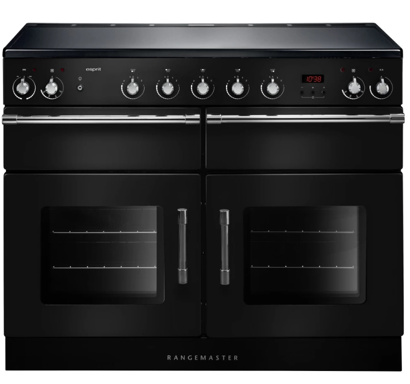 Rangemaster ESP110EIBL/C Esprit 110cm Electric Induction Range Cooker-Black/Chrome