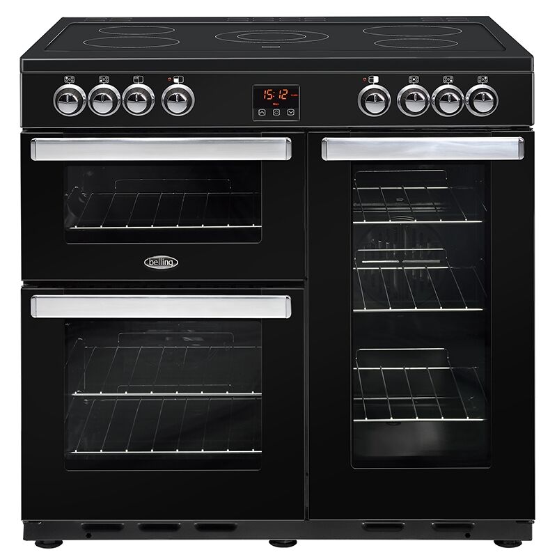 Belling Cookcentre 90EBLK 90cm  Electric Ceramic Range Cooker Black