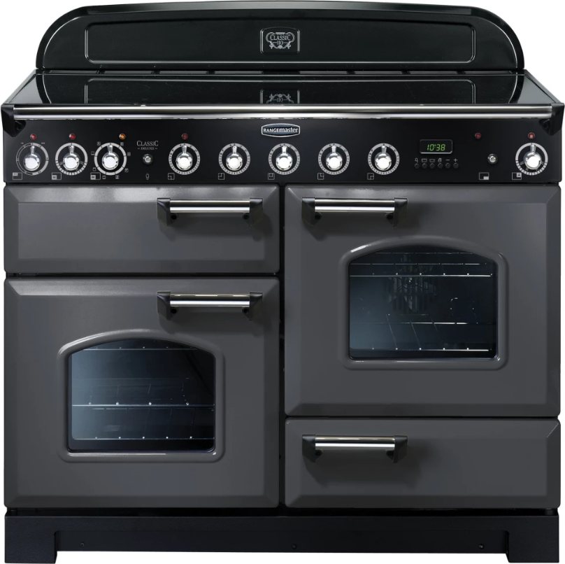 Rangemaster CDL110EISL/C Classic Deluxe 110cm Electric Induction Range Cooker- Slate/Chrome