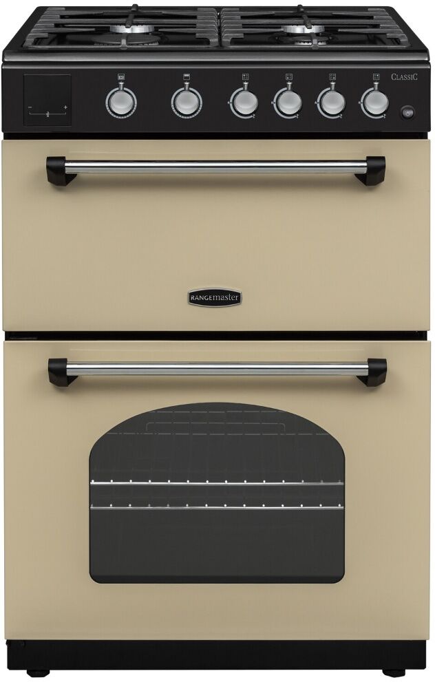 Rangemaster CLA60NGFCR/C 128070 Classic 60cm All Gas Cooker - CREAM/CHROME