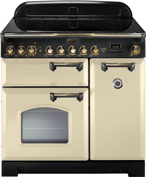 Rangemaster CDL90EICR/B Classic Deluxe 90cm Electric Induction Range Cooker Cream/Brass