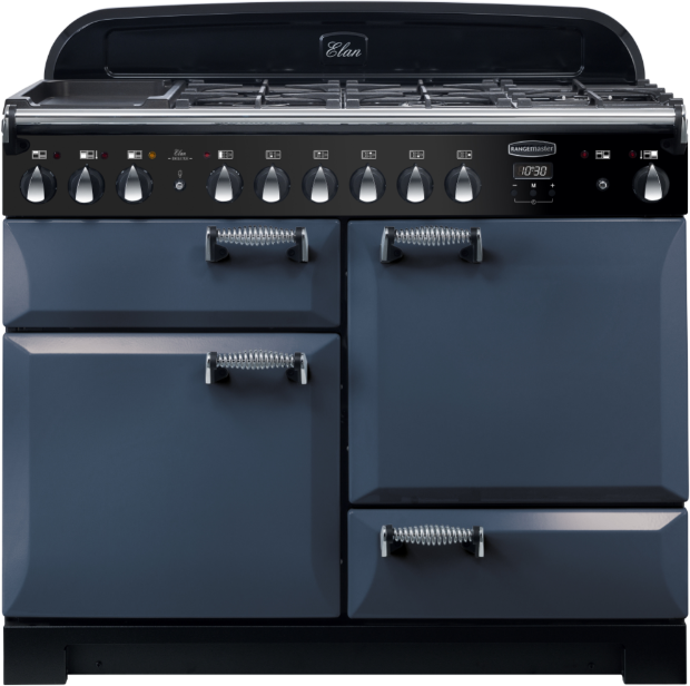 Rangemaster ELA110DFFSB/ Elan Deluxe 110cm Dual Fuel Range Cooker-Stone Blue