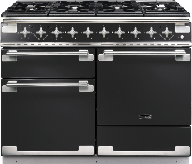 Rangemaster ELS110DFFCB/ Elise 110cm Dual Fuel Range Cooker Charcoal Black