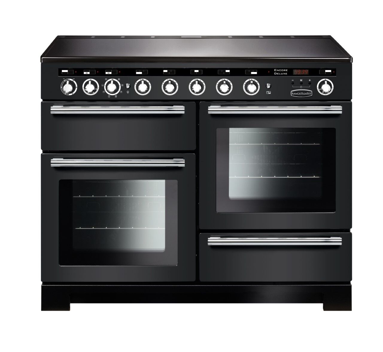 Rangemaster EDL110EICB/C Encore Deluxe 110cm Electric Induction Range Cooker Charcoal Black/Chrome