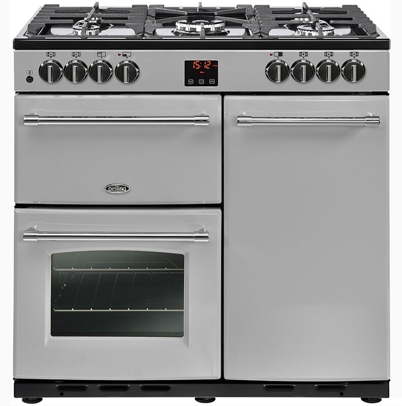 Belling Farmhouse FH90DFTSIL 90cm Dual Fuel Range Cooker - Silver