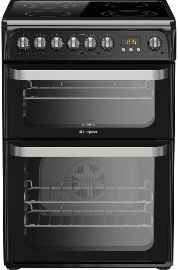 Hotpoint HUE61K 60cm Electric Ceramic Cooker - Black