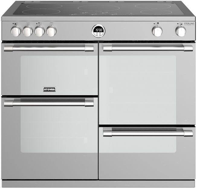 Stoves Sterling Deluxe STRDXS1000EiSS 100cm Electric Induction Range Cooker - Stainless Steel