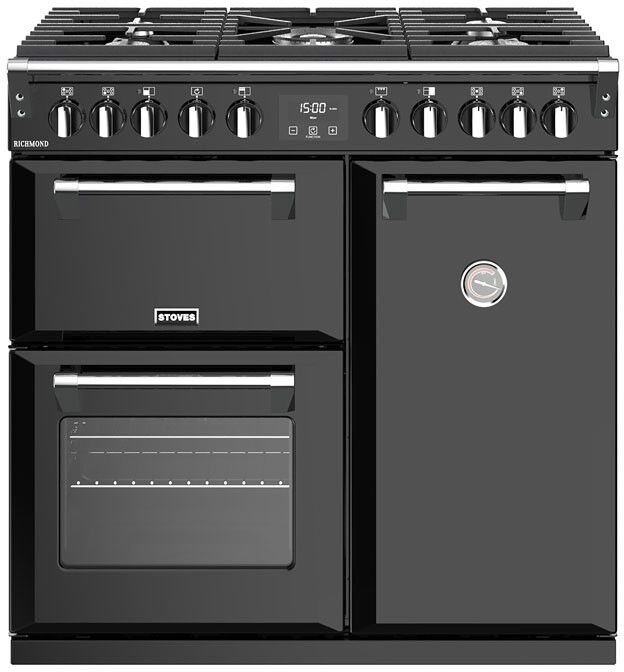 Stoves Richmond RCHS900DFBK 90cm Dual Fuel Range Cooker - Black