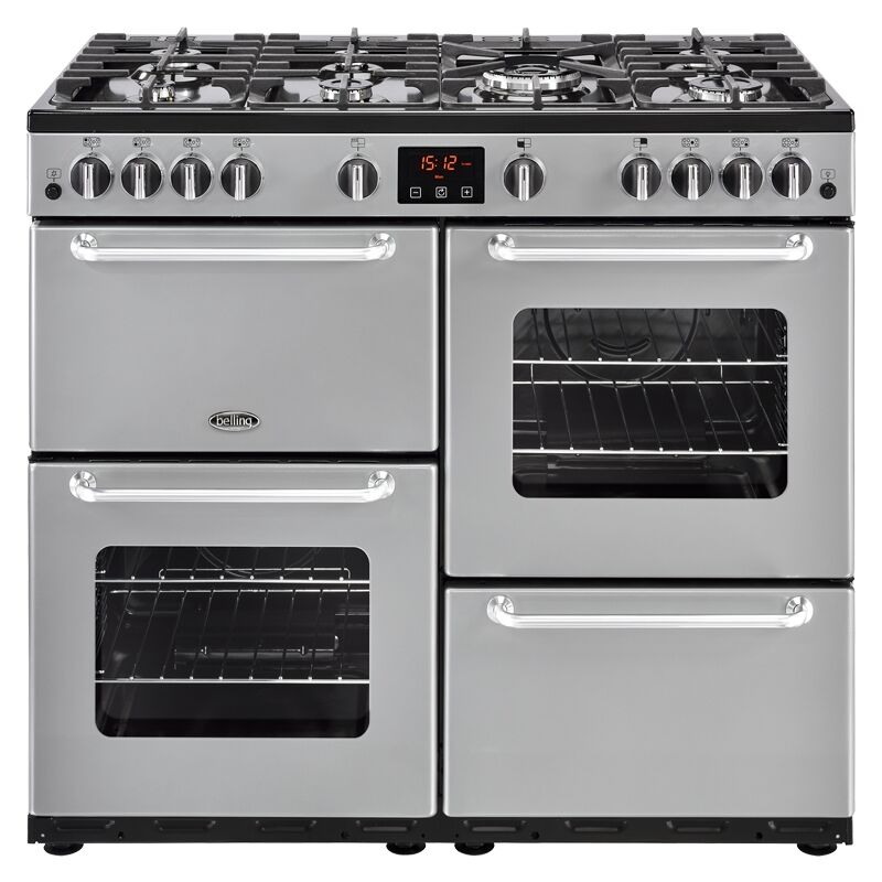 Belling Sandringham S/HAM100/G 444444120 100cm LPG Gas Range Cooker - Silver