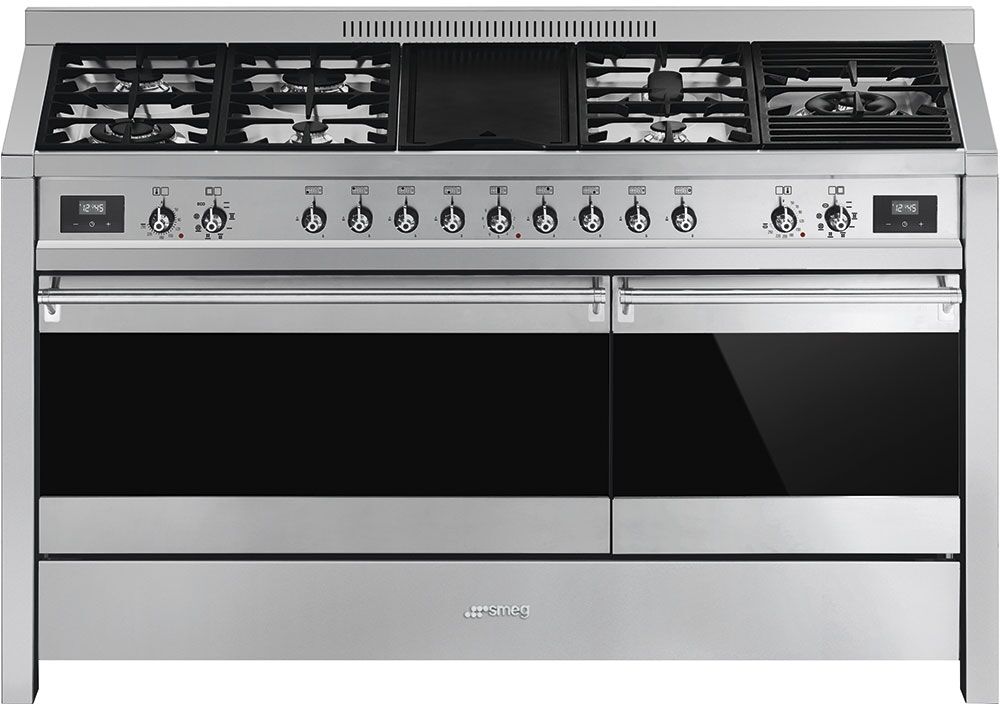 Smeg A5-81 Dual Fuel Range Cooker-Stainless Steel