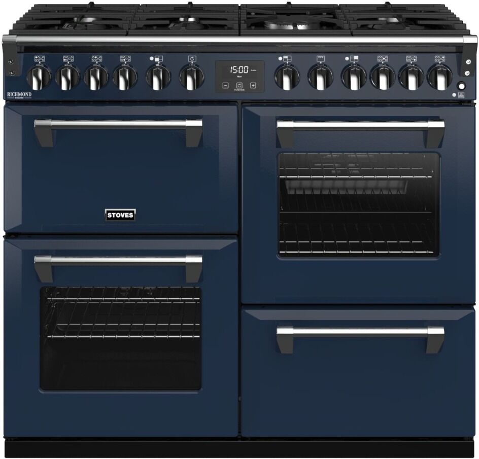 Stoves RCHDXS1000DFCBMBL Richmond Deluxe 444410938 100cm Dual Fuel Range Cooker - Midnight Blue