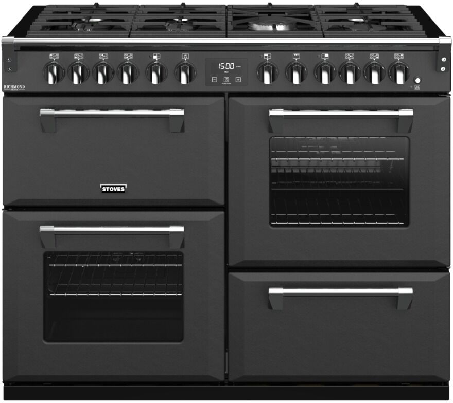 Stoves RCHDXS1100DFCBAGR Richmond Deluxe 444410968 110Cm Dual Fuel Range Cooker - Anthracite Grey