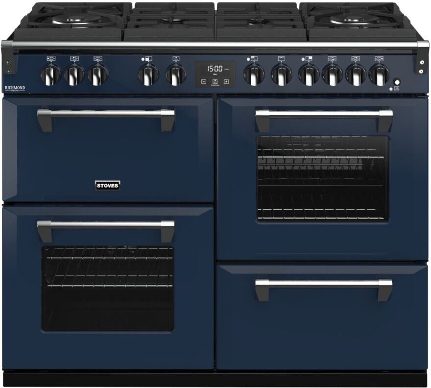 Stoves RCHDXS1100DFGTGCBMBL Richmond Deluxe 444410983 Gtg 110Cm Dual Fuel Range Cooker - Midnight Blue