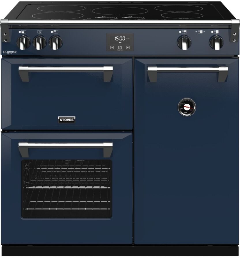 Stoves RCHDXS900EICBMBL Richmond Deluxe 444410920 90cm Electric Induction Range Cooker - Midnight Blue