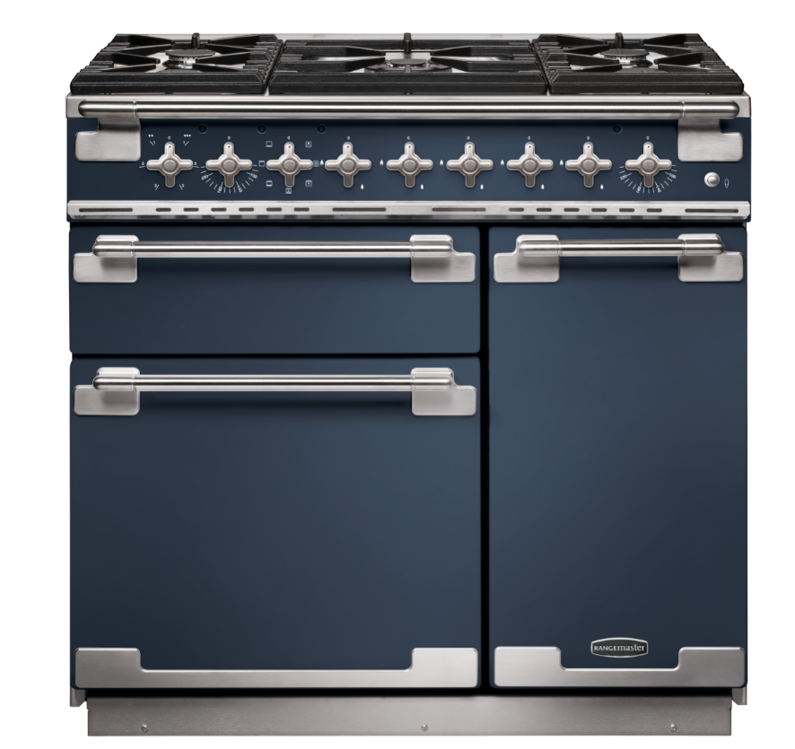 Rangemaster ELS90DFFSB/ Elise 90cm Dual Fuel Range Cooker Stone Blue