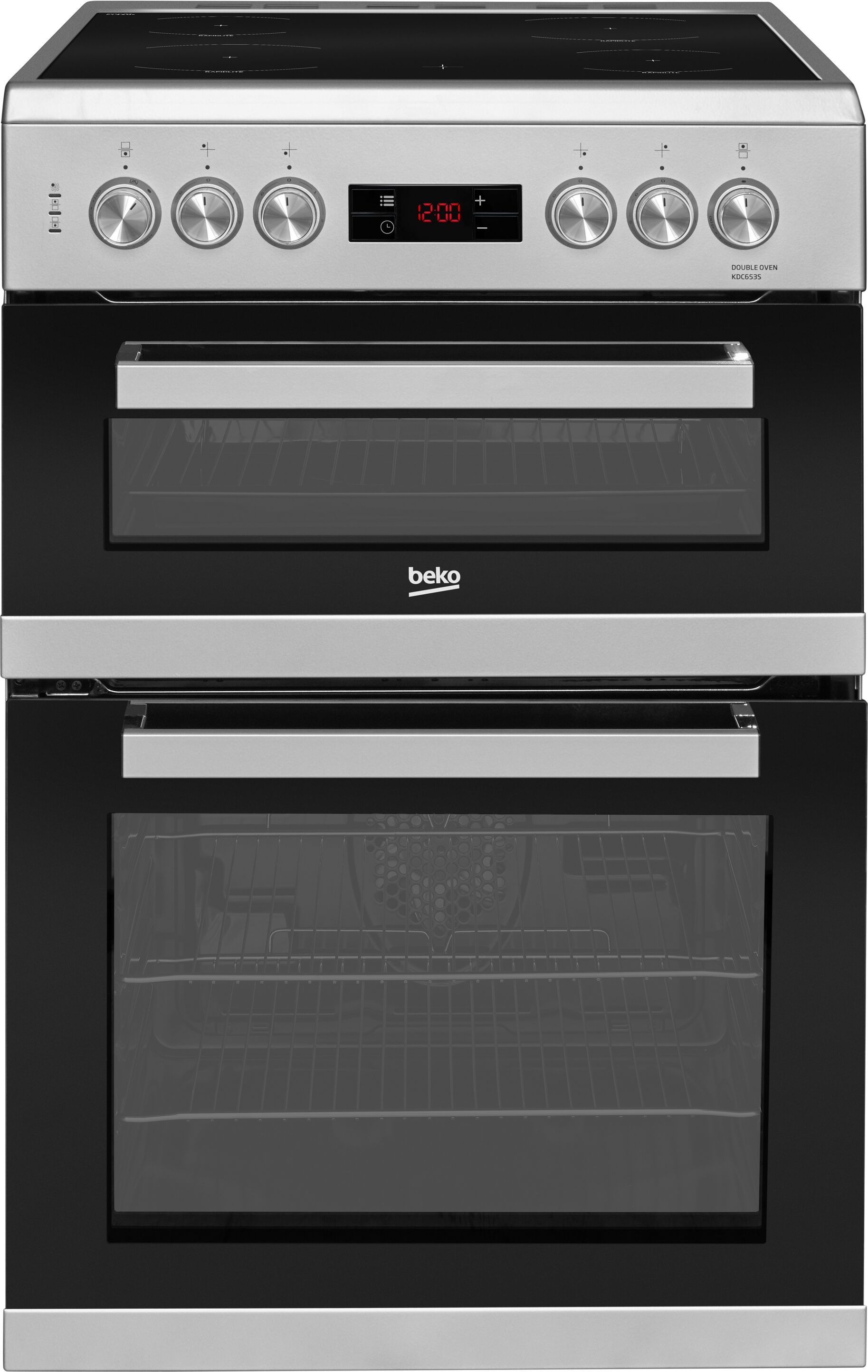 Beko KDC653S Freestanding 60cm Double Oven Electric Cooker-Silver