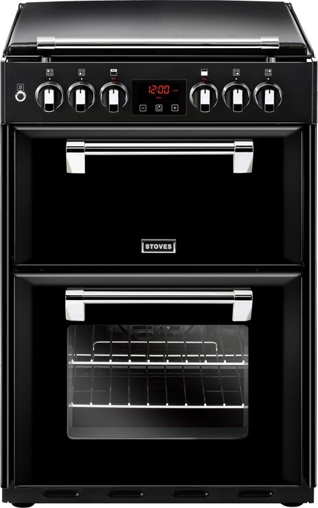 Stoves Richmond R600DFBK 60cm Dual Fuel Double Freestanding Cooker-Black