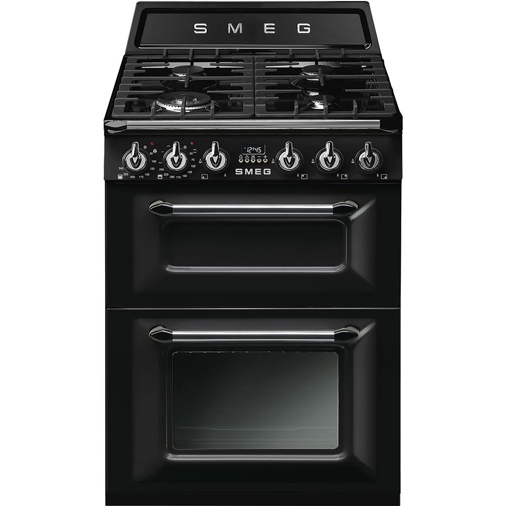 Smeg TR62BL 60cm Victoria Style Dual Fuel Cooker-Black