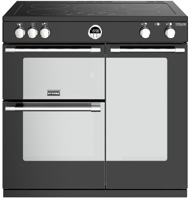 Stoves Sterling Deluxe STRDXS900EiBK 90cm Electric Induction Range Cooker Black