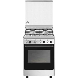 ⓜ️🔵🔵🔵 smeg cx61gmpz - cucina, piano cottura a gas, forno termoventilato, inox, 60x60 cm