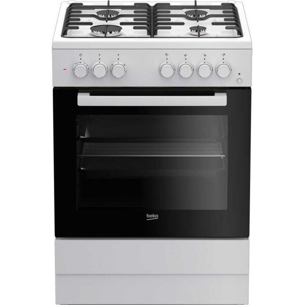 beko fse62110dw cucina a gas 4 fuochi forno elettrico multifunzione con grill larghezza x profondità 60x60 cm classe energetica a colore bianco - fse62110dw