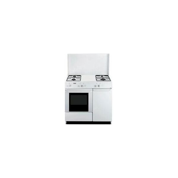 delonghi hgw 80 gb n cucina a gas 4 fuochi forno a gas larghezza x profondità 86x50 cm con vano portabombola colore bianco - hgw 80 gb n