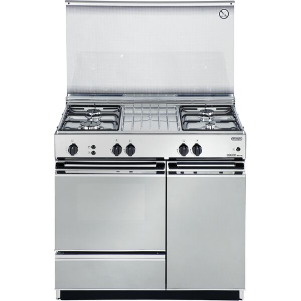 delonghi sggx854 n ed cucina a gas 4 fuochi forno a gas con grill lxp 86x50 cm con coperchio vano portabombola colore inox - sggx 854 n ed