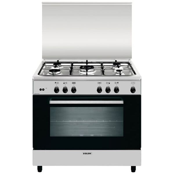 glem gas an965gi cucina a gas 5 fuochi forno a gas con grill elettrico larghezza x profondità 90x60 cm classe energetica a colore inox - an965gi