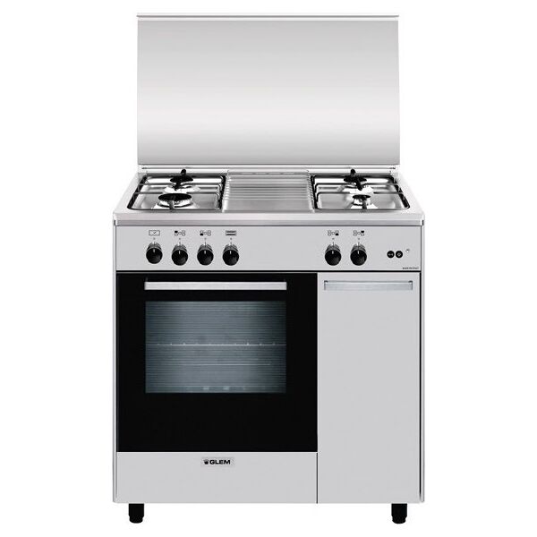 glem gas as854gi cucina a gas 4 fuochi forno a gas con grill elettrico larghezza x profondità 80x50 cm classe a colore inox - as854gi serie alpha