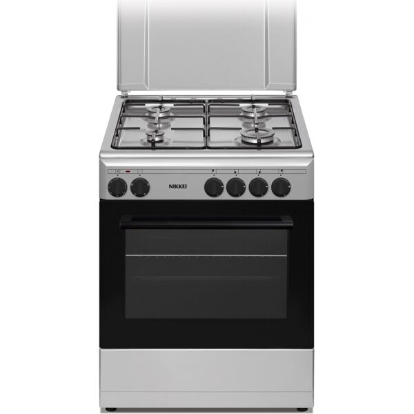 nikkei sn664xe cucina a gas 4 fuochi con forno elettrico grill e luce 60x60 cm colore bianco - sn664xe