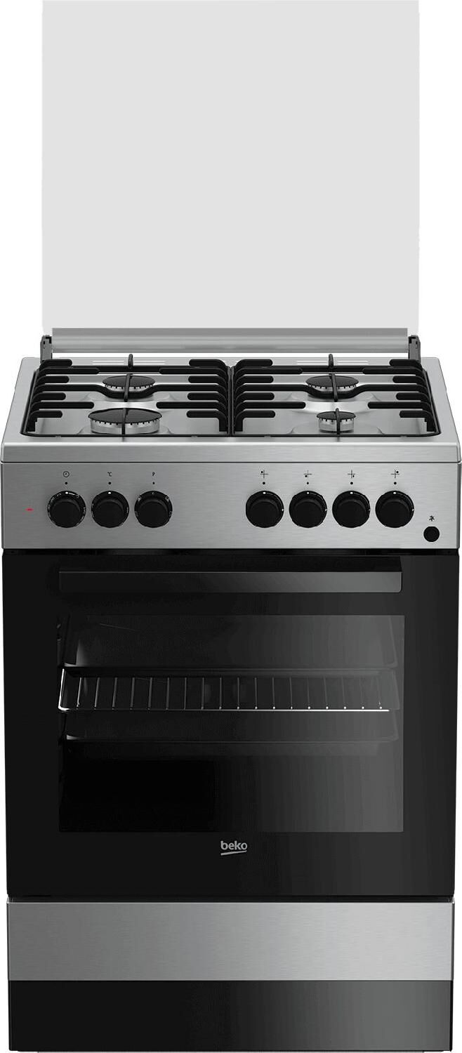 beko fse62110dx cucina a gas 4 fuochi forno elettrico ventilato con grill larghezza x profondità 60x60 cm classe energetica a colore inox - fse62110dx