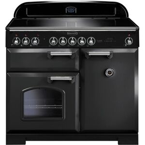 Rangemaster CDL100EICB/C 100cm Classic Deluxe Electric Induction Range Cooker-Charcoal Black/Chrome