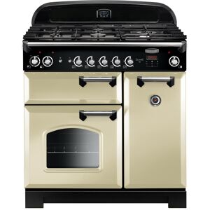 Rangemaster CLA90DFFCR/C  90cm Classic Dual Fuel Range Cooker- Cream/Chrome