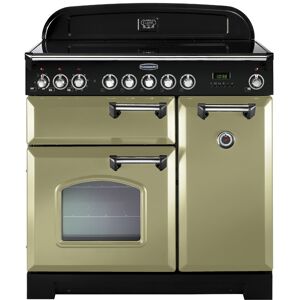 Rangemaster CDL90ECOG/C 90cm Classic Deluxe Electric Ceramic Olive Green Range Cooker