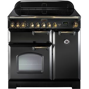 Rangemaster CDL90ECBL/B Classic Deluxe 90cm Electric Ceramic Range Cooker Black/Brass