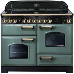 Rangemaster CDL110ECMG/B 110cm Classic Deluxe Electric Ceramic Range Cooker- Mineral Green/Brass