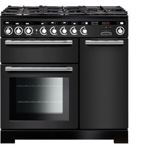 Rangemaster EDL90DFFCB/C Encore Deluxe 90cm Dual Fuel Range Cooker Charcoal Black/Chrome