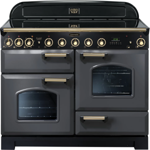 Rangemaster CDL110EISL/B Classic Deluxe 110cm Electric Induction Range Cooker- Slate/Brass