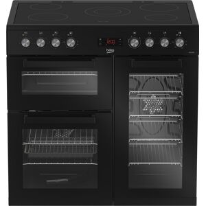 Beko KDVC90K Freestanding 90cm Electric Ceramic double oven range cooker - Black