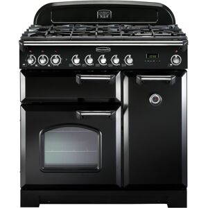 Rangemaster CDL90DFFBL/C Classic Deluxe 90 Dual Fuel Range Cooker Black and Chrome