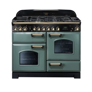 Rangemaster CDL110DFFMG/B 110cm Classic Deluxe Dual Fuel Range Cooker-Mineral Green/Brass